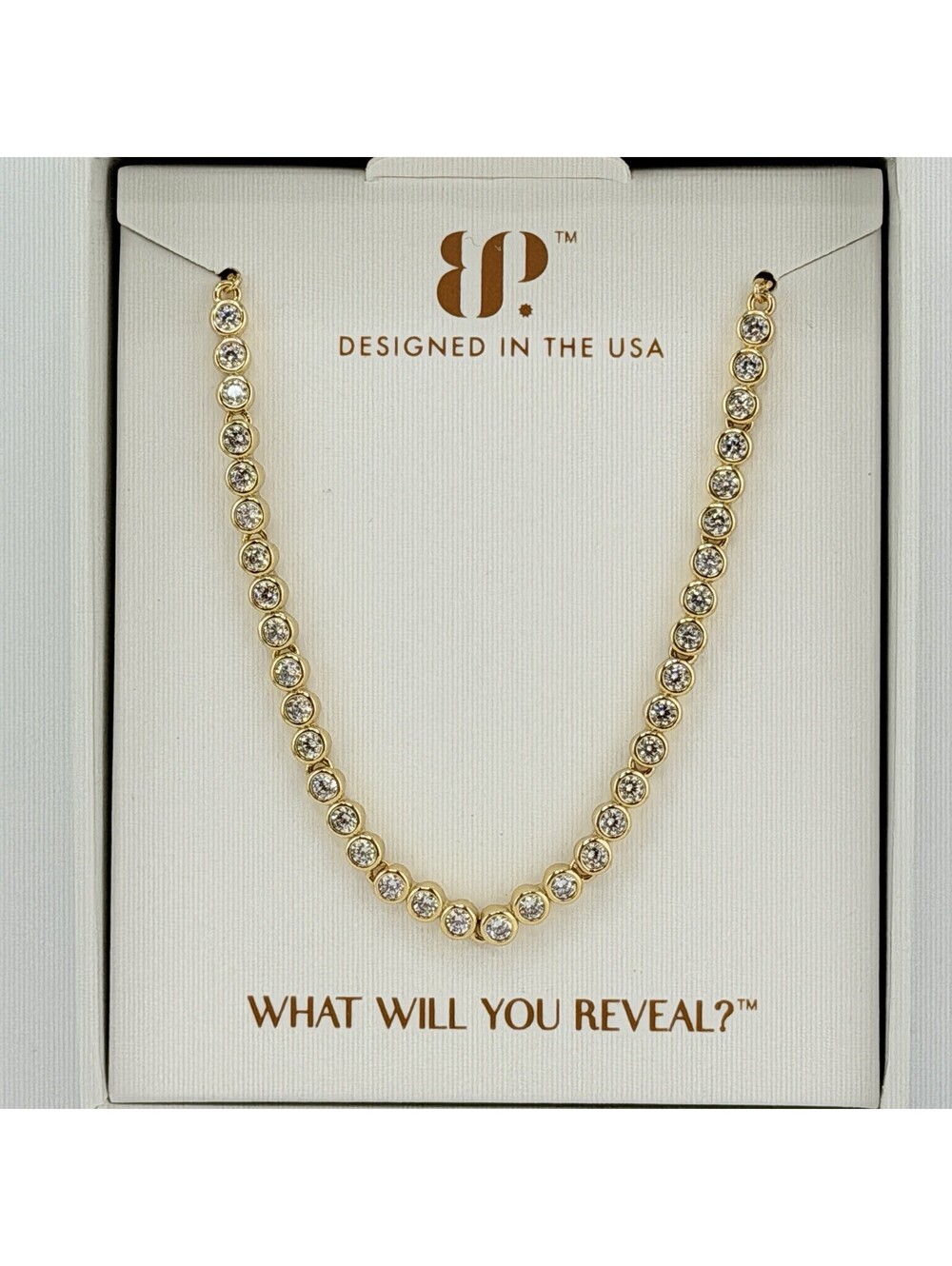 Bomb Party April 2026 Bracelet "The Astrid" Clear CZ on Yellow Gold BR43539
